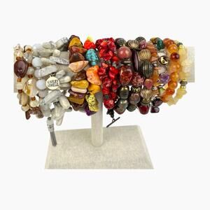 Fashion Bracelets Mixed Lot 12 Earth Tone Beads Natural And Faux Stone Wearable